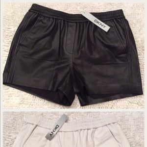 DKNY leather shorts